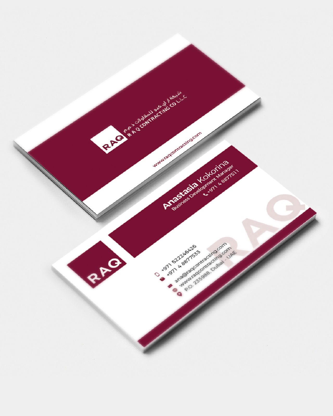 RAQ LLC Business Card Front