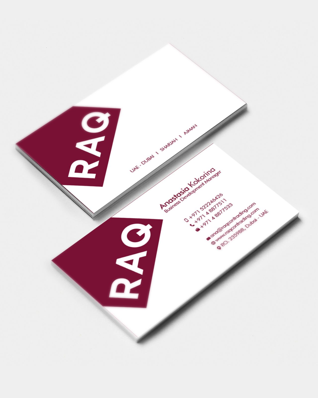 RAQ LLC Business Card White